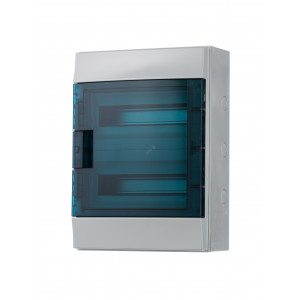 Щит распределительный навесной 24 модуля ЩРн-п-24 пластиковый Mistral65 серая прозрачная дверь с клеммами IP65 (65P12X22A) 1SLM006502A1204