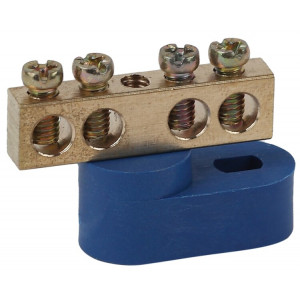 Шина NO-222-95-1 N ноль на одном угловом изоляторе ШНИ-6х9-4-У1-Синий Б0044144