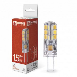 Лампа светодиодная LED-JC 1.5Вт 12В G4 4000К 150Лм IN HOME (кр.20шт) [4690612035963]
