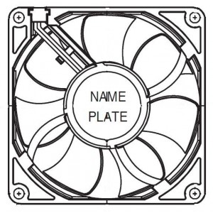 08020SA-12J-AT-00, Blowers DC Axial Fan, 80x20mm, 12VDC, 27.5CFM, Rib, Tachometer, 3-Wire