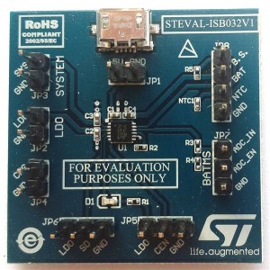 STEVAL-ISB032V1, Средства разработки интегральных схем (ИС) управления питанием Li-Ion battery charger evaluation board based on STNS01
