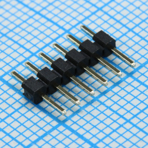 DS1025-01-1X6P8BV1-B, Соединитель штыревой, вилка на плату однорядная прямая 6pin(1x6), шаг 2.00мм