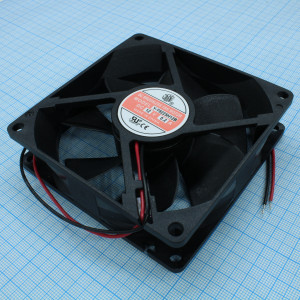 Y-Y9225H12B, Вентилятор 12В 92х92х25 B 3000 об/мин., 92.4м3/час, 38дБ, подшипник качения, тип вывода - провод