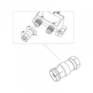 Переходник антенный, (штекер F - гнездо TV), (1шт) 06-0028-A