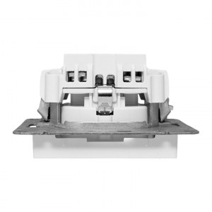 Механизм розетки, 16А, с заземлением, со шторками, белый Эпика EKF UP1-SOW-111