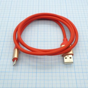 Шнур USB A (шт.) - Lightning (шт) РЕЗИНА, (USB для IPhone 5/6/7, IPad)