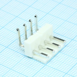 PW-4MR (3,96ММ) W3966-04PRTW00, Вилка на плату 4 pin шаг 3,96мм угловая