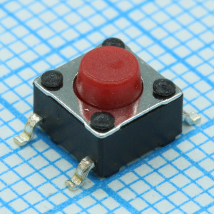 PTS645SK50SMTR92LFS, Кнопка тактильная 6Х6Х4.3мм 0.05А 12В 2.55H 100000циклов SMD монтаж лента на катушке
