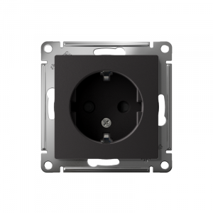 Розетка 1-м СП AtlasDesign 16А IP20 с заземл. защ. шторки механизм карбон SE ATN001045