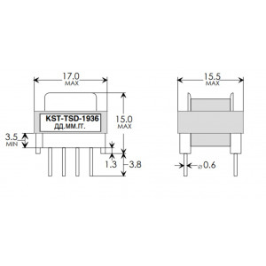 KST-TSD-1936, Трансформатор импульсный для импульсного источника на базе микросхемы TOP243