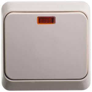 ЭТЮД О/У ВЫКЛЮЧАТЕЛЬ с самовозвратом с подсветкой 10 АХ,КРЕМОВЫЙ, Россия C3(7)_ KA10-002K