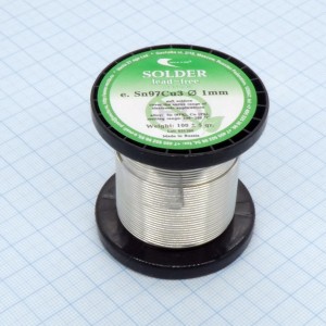 Припой Sn97Cu3  100гр  1.0мм  катушка, припой без содержания свинца ("Векта-21 век")