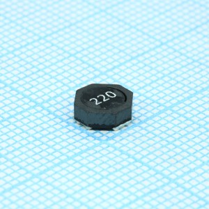 SRU6025A-220Y, Катушка индуктивности SMD проволочная, на ферритовом сердечнике, экранированная 22мкГн ±30% 100кГц 12Q-добротность феррит 1.6A 0.13Ом автомобильгого применения лента на катушке