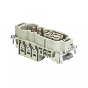 Вилочная контактная вставка POW STS 6/6 GC CA AG, Вилочная контактная вставка, винтовая фиксация, 6/6 полюсов + PE, типоразмер 16B, 230/400/690V, 40/16A, сечение обслуживаемых проводников 2,5-10 мм кв., тип покрытия контактов: серебро