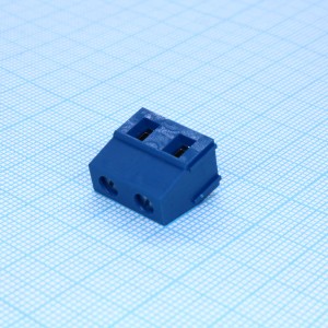 DG128-7.5-02P-12-00A(H), Винтовой клеммный блок c рельефной обоймой, 2 контакта шаг 7.5мм синий