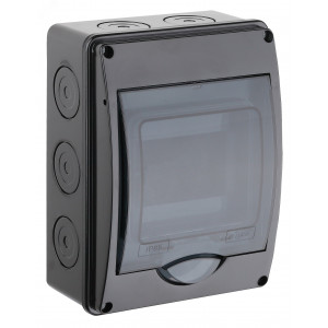 Щиток о/п на 5 мод.с вертик.двер.200х150х98мм черный Тусо 69005Ч