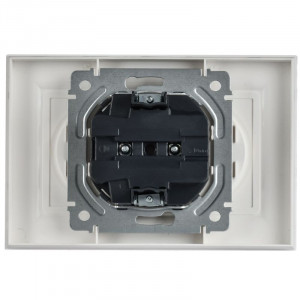 BRITE Розетка 2-местная без заземления без защитных шторок 10А в сборе РС12-2-БрАБ арктический белый IEK BR-R20-10-K91-F