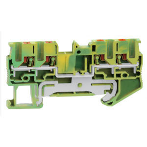 Заземляющая клемма UJ6-2.5/2X2JD, Заземляющая клемма, 4 точки подключения, тип фиксации провода: Push-in, номинальное сечение: 2,5 мм кв., ширина: 5,2 мм, цвет: желто-зеленый, тип монтажа: DIN35