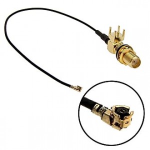 IPX -1.13-15CM-SMA-KYWE, Разъем высокочастотный, кабельная сборка SMA гнездо - IPX гнездо, длина 15 см