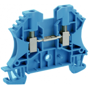 Проходная клемма UKJ-W2.5(BU), Проходная клемма, тип фиксации провода: винтовой, номинальное сечение: 2,5 мм кв., 24A, 800V, ширина: 5,2 мм, цвет: синий, тип монтажа: DIN35