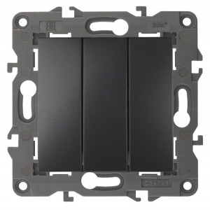 14-1107-05 Выключатель тройной, 10АХ-250В, IP20, Elegance, антрацит (10/100/1600) Б0034254
