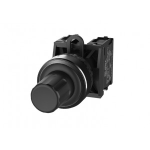 Кнопка "СТОП" (черная) TS2510-0QL60-S20, Нажимная кнопка "СТОП", с блокировкой, без подсветки, пластиковое переднее кольцо, с мгновенным нажатием, с контактной группой 2NO, диаметр головки кнопки 29,5 мм, диаметр посадочного отверстия: 22 мм, цвет: черный