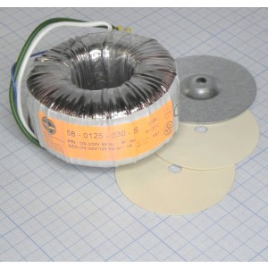 58-0125-030-S, Тороидальный трансформатор 125ВА 230В 30В 4,167A (94x46мм)