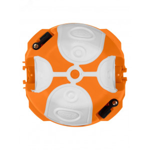 Установочная коробка СП D73х65 мм, 2-х компон., саморезы, пл. лапки, IP30, оранж., инд. штрихкод SQ1403-2001