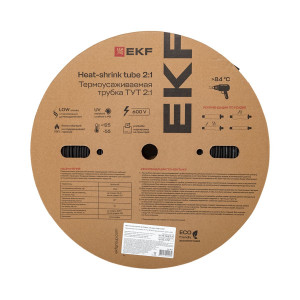 Термоусаживаемая трубка ТУТ нг 4/2 черная рулон PROxima tut-4-b