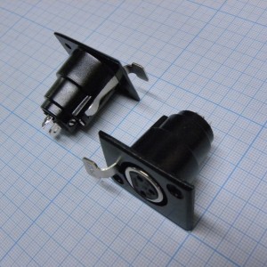 CANNON 24 3F, Аудио разъём XLR - розетка приборная, 3 контакта, цвет - чёрный