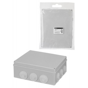 Распаячная коробка ОП 240х190х90мм, крышка, IP55, 12 гермовводов, инд. штрихкод, SQ1401-1143