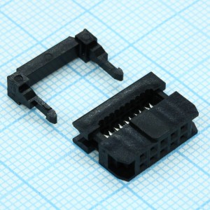DS1017-10MA2B, IDC разъем, розетка на плоский шлейф 10pin(2x5), шаг 2.00мм