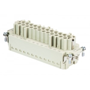 Розеточная контактная вставка 70.405.2453.0, Розеточная контактная вставка, Push-in фиксация, 24 полюса + PE, типоразмер 24B, 500V, 16A, сечение обслуживаемых проводников 0,14-2,5 мм кв, тип покрытия контактов: серебро,