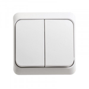 Выключатель 2-кл. ОП Этюд 10А IP20 с подсветкой бел. SE BA10-006B