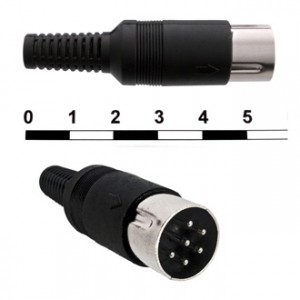 7-0251 6P, Разъем DIN 7, вилка на кабель 6pin, 1А