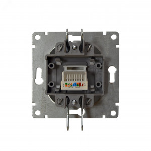 Розетка компьютерная одноместная UNIVersal серия Афина, с/у, 1А, RJ45, белая (еврослот), механизм A0051