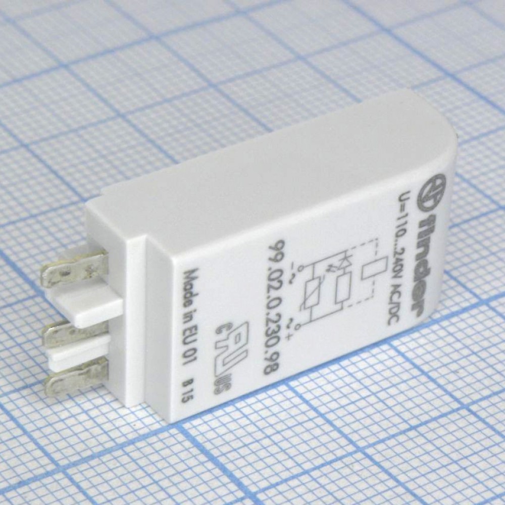 Изображение товара Защитный модуль Finder 99.02.0.230.98 с варистором и светодиодом