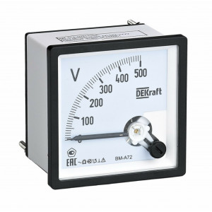 Вольтметр аналоговый шкала 500В AC 96х96мм КТ 1,5 C2 50247DEK