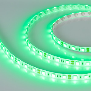 Лента RTW 2-5000SE 12V Green 2x (5060, 300 LED, LUX) 015434, Поставка под заказ от 1000 м. Герметичная лента IP65 (силиконовое покрытие), светодиоды smd 5060, 60шт/м (300шт на 5м), белая плата 10мм, скотч 3М. Цвет ЗЕЛЁНЫЙ. Питание 12V, мощность 14.4 Вт/м (72 Вт на 5м), угол 120°. Размеры 5000х10x2.7мм. Мин.отрезок