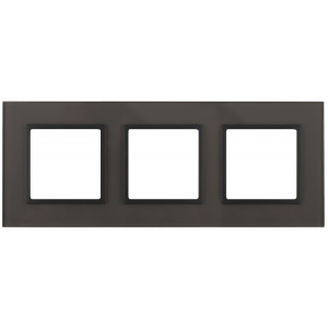 14-5103-32 Рамка на 3 поста, стекло, Elegance, серый+антр (5/25/900) Б0034522