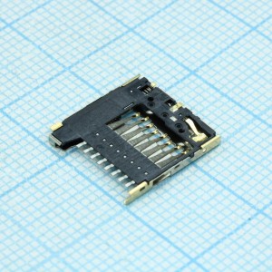 5033980891, Гнездо памяти Micro SD Card M 8 контактов 1.1мм угловое для поверхностного монтажа ток контакта 0.5A лента на катушке