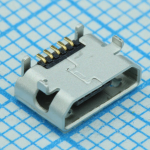 1050171001, Разъем микро USB 2.0 тип B 5 контактов шаг 0.65мм угловой SMD 5 терминалов 1 порт лента на катушке
