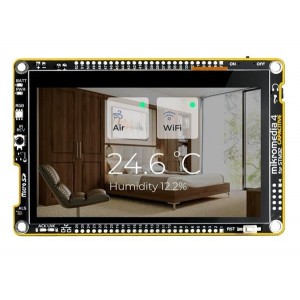 MIKROE-3897, Средства разработки визуального вывода Mikromedia 4 for STM32F7 Capacitive