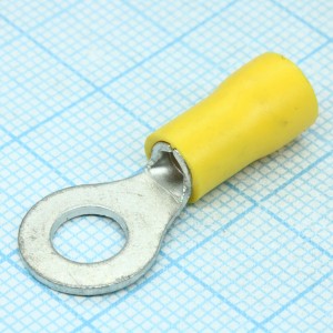 RV3.5-6  Yellow, наконечник кабельный кольцевой с изоляцией d=6.4мм, сеч. пров.2.5-4.0мм2