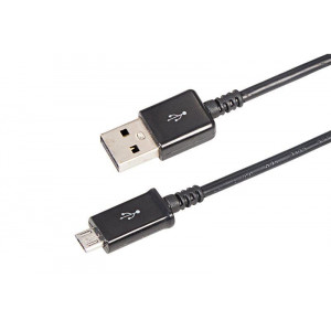USB кабель microUSB длинный штекер 1 м черный 18-4268-20