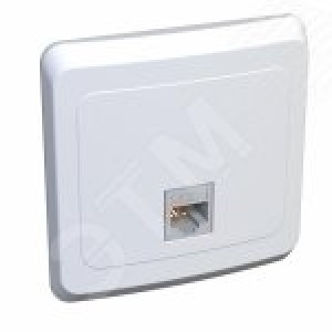 Розетка компьютерная 1-м СП Этюд RJ45 кат.5E бел. SE KOMC-001B