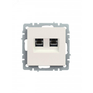BRITE Розетка компьютерная двойная кат.5E RJ45 РК10-2-БрЖ жемчуг BR-K20-1-K36