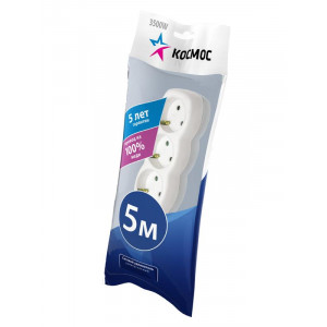 Удлинитель 3х5м с заземл. 16А IP20 ПВС 3х1 YKsm5m-3g-Z(K)