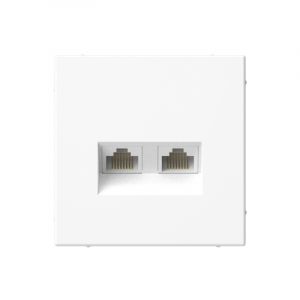 ARTGALLERY РОЗЕТКА двойная компьютерная RJ45+RJ45, кат. 5е, механизм, БЕЛЫЙ GAL000185