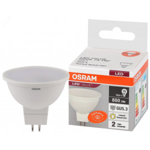 Лампа светодиодная LED Value LVMR1675 10SW/830 10Вт GU5.3 230В 10х1RU OSRAM 4058075582873